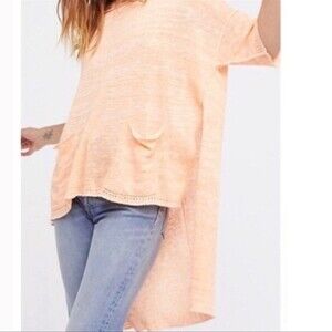 Free People Boho Melange Hi-lo Tunic Oversized Linen Blend Size M